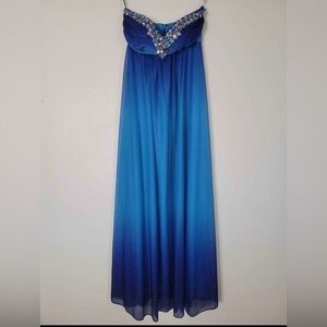 Deb Royal Blue Strapless dress